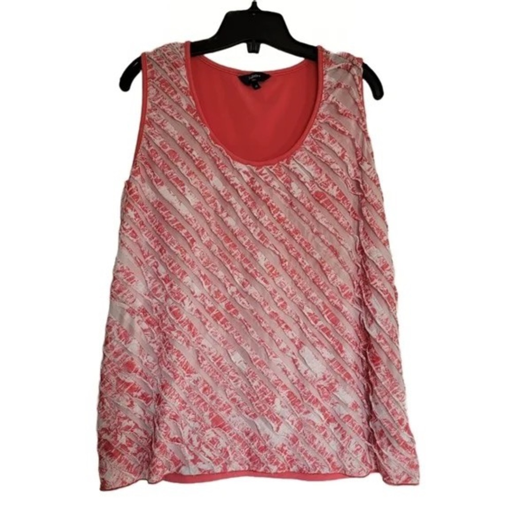 Pink Textured Sleeveless Tank Top